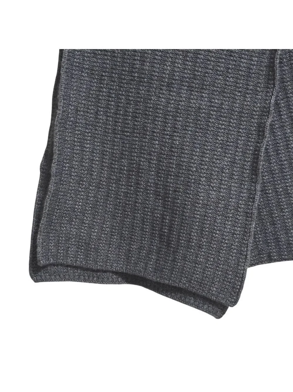 Murano Gray Ribbed Knit Merino Wool Cashmere Blend Scarf